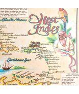 1993 West Indies Virgin Islands Placemat Vintage Drink Recipes Map Theme... - $27.90 CAD