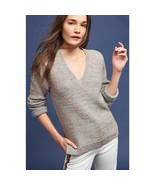 New Anthropologie Maggie Pullover By Seen Worn Kept $198 Gray with Paint... - $67.70 CAD