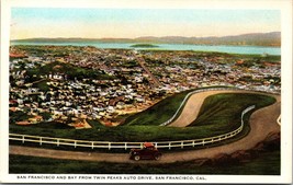 View of City and Bay Twin Peaks Auto Drive San Francisco CA UNP WB Postcard L3 - £4.65 GBP