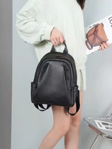 New College Preppy Style School Bag High Quality 100% Genuine Leather Women Back - £82.48 GBP