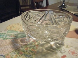 American Brilliant Cut Glass Footed Bowl - £55.94 GBP