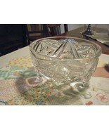 AMERICAN BRILLIANT CUT GLASS FOOTED BOWL - £56.65 GBP