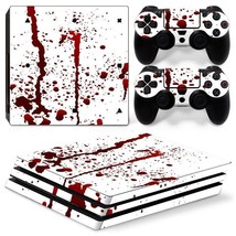 PS4 PRO Console &amp; 2 Controllers Splatter Vinyl Skin Wrap Decal - £11.99 GBP