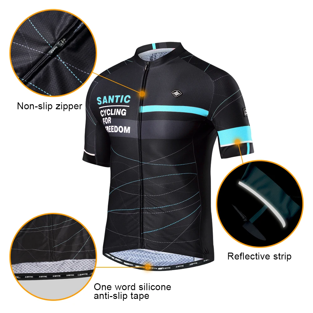 Sporting Santic Men Cycling  Short Sleeve Summer Road Bike Cycling Tops MTB Brea - £62.79 GBP