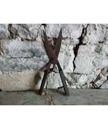 Antique Primitive Old Iron Forged Wrought Scissors For Shear Sheep Farmi... - $62.34 CAD