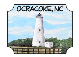 Ocracoke NC Lighthouse Scene High Quality Decal Car Truck Laptop Boat Cup Cooler - £5.46 GBP+