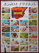 1982 Original Poster Spain Comic Football Mundial World Cup FIFA Espana ... - $171.88