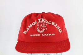 Vintage 80s Distressed Ramos Trucking Bulldog Spell Out Trucker Hat Snapback USA - £19.68 GBP