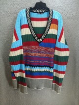 SHEIN LUNE Womens Color Block Stripe Pattern Ugly Christmas Sweater sz XL - £15.64 GBP