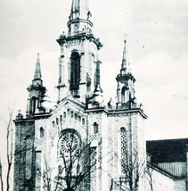 C1915 St Jean De Baptiste Church Sherbrooke Quebec Photogravure Canada D... - $375.77 MXN