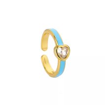 Gold Drip Oil Color Rings Baguette Ring For Women Men Party Gift Charm M... - $25.04