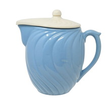 Pitcher With Lid USA Ceramic Swirl Design Vintage Home Decor 7&quot; Tall - $51.43