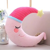 Lovely Stuffed Moon Shape Pillow Soft Colorful Plush Toys for Kids Baby Cushion  - £16.53 GBP
