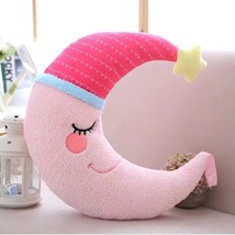 Lovely Stuffed Moon Shape Pillow Soft Colorful Plush Toys for Kids Baby Cushion  - £16.20 GBP