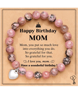 Natural Stone Heart Bracelet - Happy Birthday Gifts for Sister Friends B... - $19.68 CAD