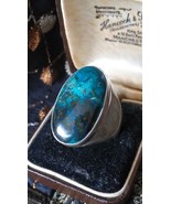 Vintage 1990-s 925 Silver Large Massive Chrysoprase SIGNET Ring UK U, US... - $2,226.15 MXN