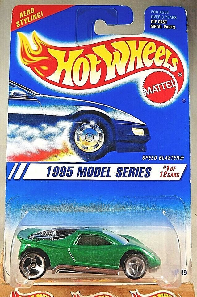 1995 Hot Wheels #343 Model Series1/12 SPEED BLASTER Green Chrome-Base 3 Sp-Varia