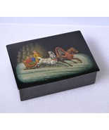 mid 20C vintage Russian lacquer hand painted miniature box winter troika - £79.00 GBP
