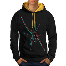 Wellcoda Spider Animal Black Mens Contrast Hoodie, Phobia Casual Jumper - £31.56 GBP