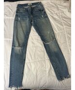 Zara Woman Premium Denim Collection Distressed Ripped Jeans Sz 2 Frayed ... - $21.97