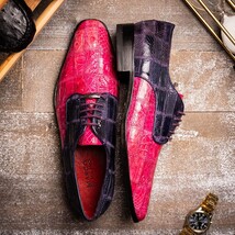 Pissa Genuine Caiman Lizard Patchwork Derby Shoe Pink/Purple image 9