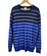 Old Navy XXL 2XL Sweater Mens Blue Gray Stripe Long Sleeve Pullover Knit - £29.16 GBP