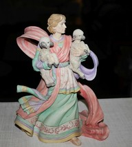 Good Shepherd Carrying Lambs Resin Statue Christian Jesus Figurine Savior Angel - £27.96 GBP