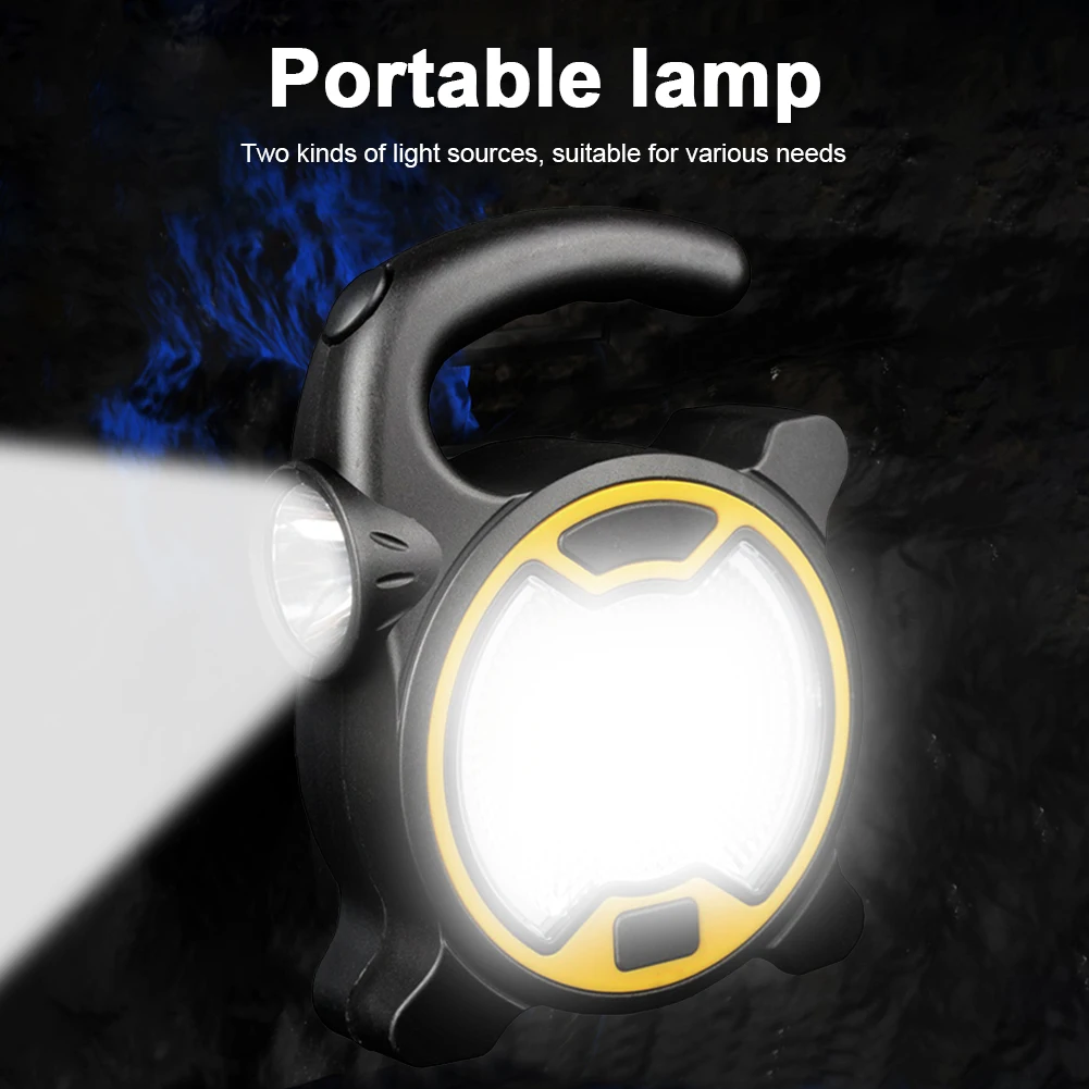 COB LED Outdoor Tent Lamp 2 Lighting Modes Handheld Camping Light Battery - £9.31 GBP