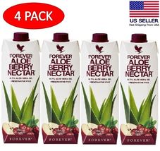 4 bottles Forever Aloe Berry Nectar 33.8 fl.oz (1 Liter) Halal Kosher Exp. 2025 - £55.10 GBP