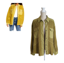 Thread &amp; Supply Womens Frayed Corduroy Shirt Jacket Gold Shacket Sz M - £19.45 GBP