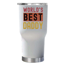 Worlds Best Daddy Father&#39;s Day Tumbler 30oz Funny Cup Retro Color Gift For Dad - £23.31 GBP