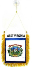 West Virginia Mini Banner Flag Great For Car &amp; Home Window Mirror 2 Side - £10.62 GBP