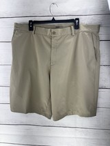 Nike Golf Chino Standard Fit Khaki Tan Golf Shorts Dri Fit Flat Front Si... - $18.69