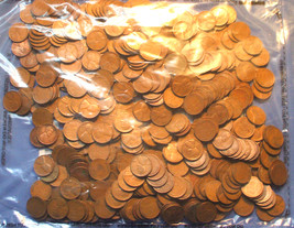 WHEAT CENT Bag - 500 Wheat Cents - Unsearched - 500 Lincoln Wheat Cent Coin Lot - £55.90 GBP