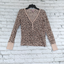 Victorias Secret Womens Pajama Top Small Animal Print Thermal V Neck Long Sleeve - £13.51 GBP