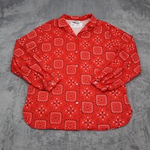 Old Pueblo Traders Shirt Womens 42 Red Check Button Up Long Sleeve Collared Top - $22.65