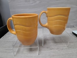 Syracuse China Orange Pumpkin Coffee Tea Mug Cup 10oz Set of 2 - £7.47 GBP