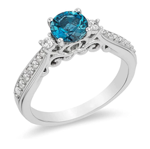 Enchanted Disney Cinderella London Blue Love Engagement Wedding Ring Silver Ring - £85.22 GBP