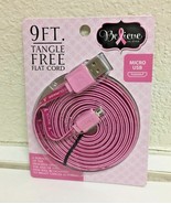 BRAND NEW BREAST CANCER AWARENESS 9FT TANGLE FREE FLAT MICRO USB CORD - £7.43 GBP
