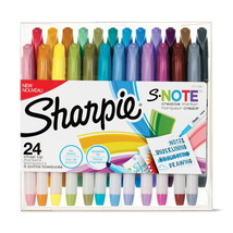 Sharpie S-Note Creative Markers, Assorted Colors, Chisel Tip, 24 Count - £23.70 GBP
