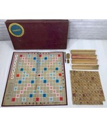 Vintage 1953 SCRABBLE Game SELCHOW &amp; RIGHTER Wooden  tiles and rack - $19.68