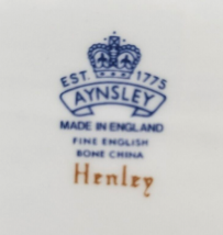 Aynsley Henley Oval Serving Platter 13 5/8&quot; Blue Stamp Vintage Floral Go... - £70.13 GBP