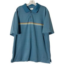 Arnold Palmer Golf Polo Shirt Blue Striped Embroidered Logo Men&#39;s Size XL - £21.79 GBP