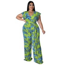 Wmstar Women&#39;s Jumpsuits Plus Size 5XL One Piece Outfits Office Lady Short Sleev - £29.33 GBP