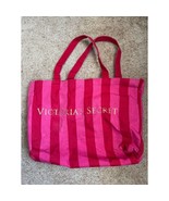 Victoria&#39;s Secret Iconic Pink Striped Canvas Tote Large Shopping Beach B... - $35.00