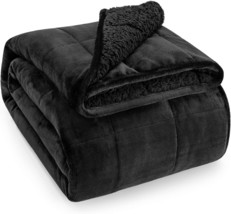 Wemore Sherpa Fleece Weighted Blanket For Adult 15 Lbs Dual Sided Cozy Fluffy - £74.23 GBP