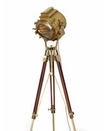 Halloween Spot Light Antique Brass Floor Lamp With Brown Tripod Free Shi... - £137.83 GBP