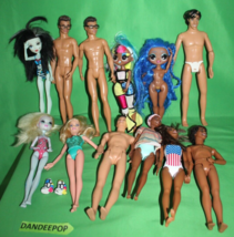 12 Assorted Fashion Dolls Barbie Ken Disney Monster High MGA Mattel Toys - £31.14 GBP