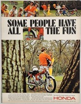 1966 Print Ad Honda Motorcycles with 4-Stroke Engines Happy Couple - $20.44