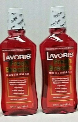 ( LOT of 2 ) Lavoris Fresh Breath Mouth Wash Original Cinnamon 16.9 FL O... - $38.60